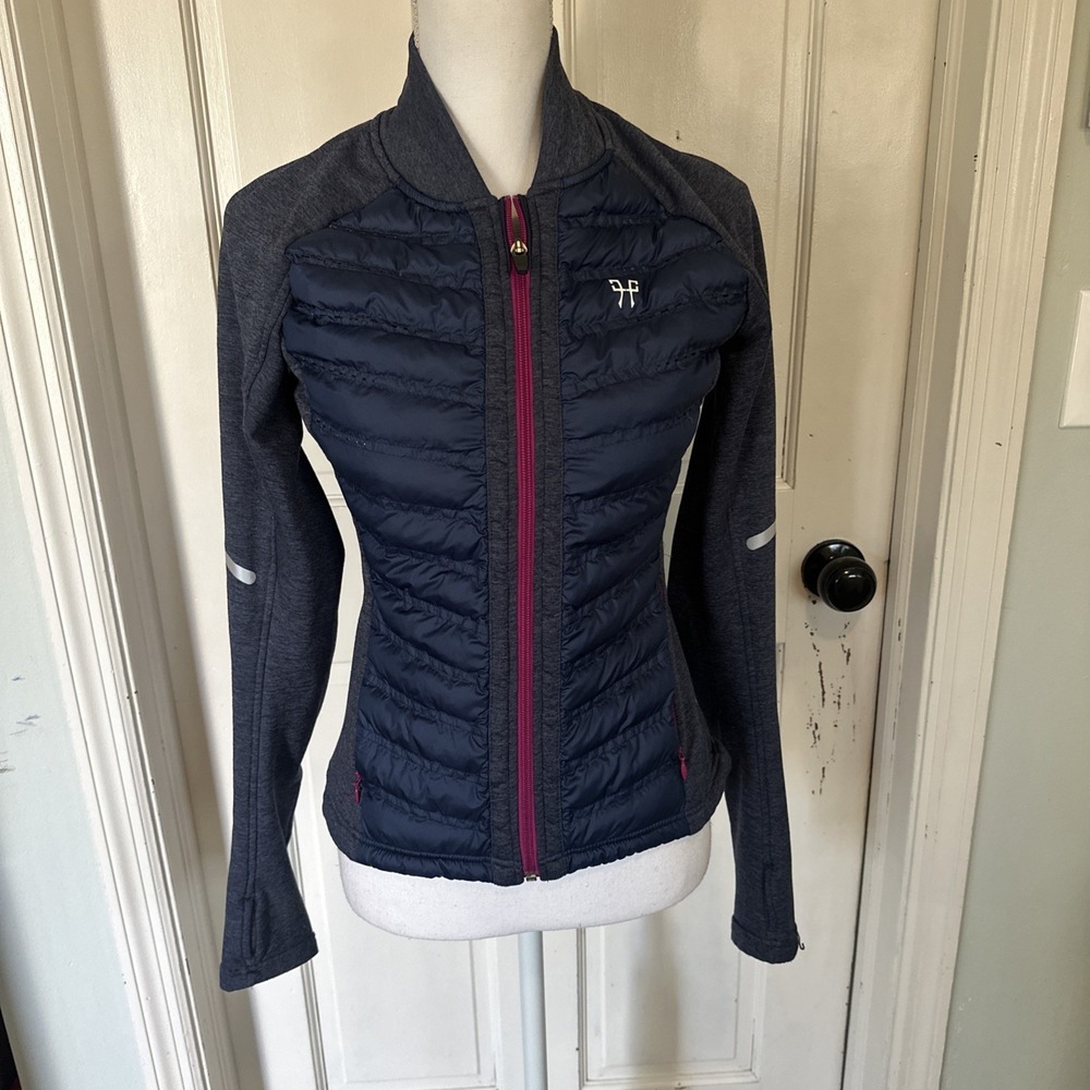 Horse Pilot Women's Storm Jacket‎ Size Small Navy With Pink Zipper Down Blend - Picture 2 of 13